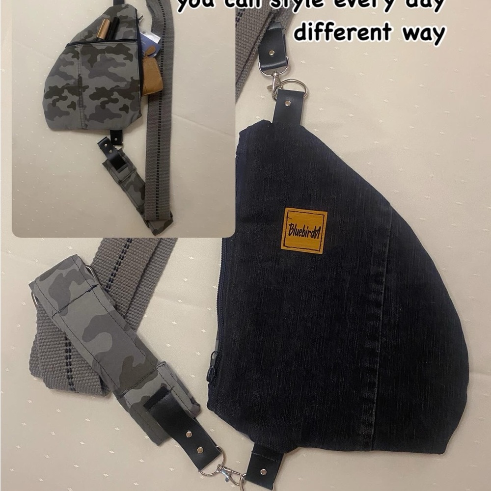 Gray Camouflage Sling Bag
